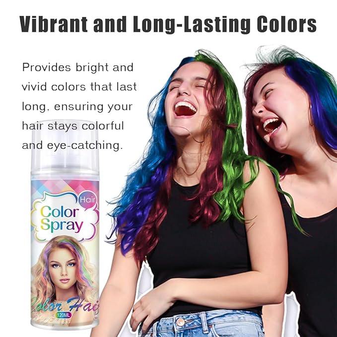 Temporary Hair Color Spray, Fired Red Hair Dye Pomades for Kids and Women-Perfect for Cosplay, Christmas, and Halloween Parties, Natural Washable Quick-Drying, One-Time Use in one wash (Red, 120ml)