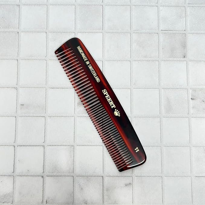 #11 Handmade Wide Narrow Tooth Comb Tortoise Havana Acetate Thick Coarse Curly Thin Fine Straight Hair Detangling Parting Grooming Teasing Hair Styling Hairdresser Barber Hairdressing Wet Dry