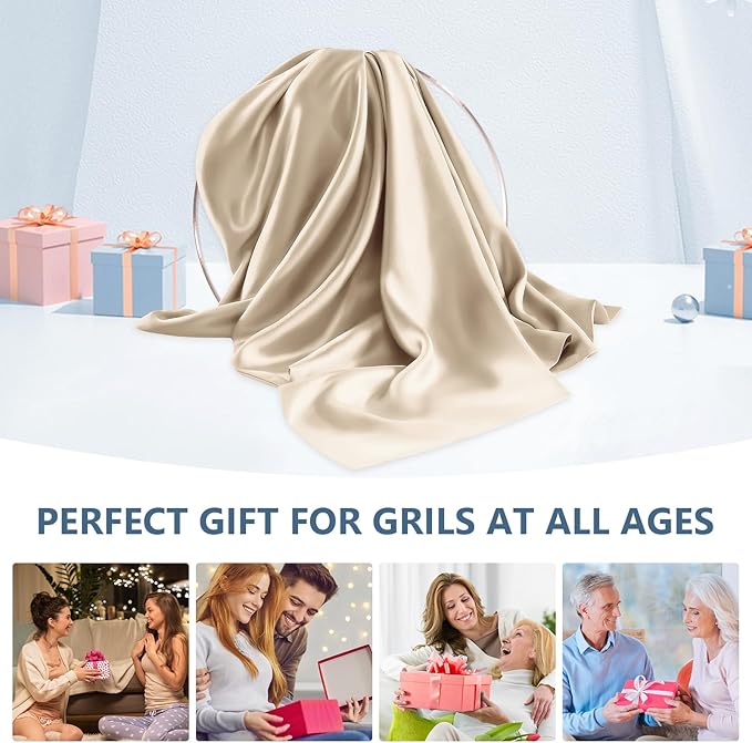 Silk Pillow Cases 2 Pack Queen Size Mulberry Silk Pillowcase Set of 2 for Hair and Skin 30 x 20 Inches 22 Momme Both Side Grade 6A Silk Soft Breathable Cooling with Hidden Zipper, Beige
