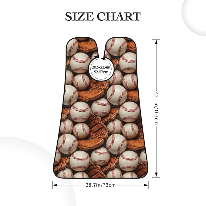 Non-Stick Beard Bib for Shaving, Baseballs Shave Bib, Waterproof Hair Catcher with Suction Cups, Grooming Apron Men Husband