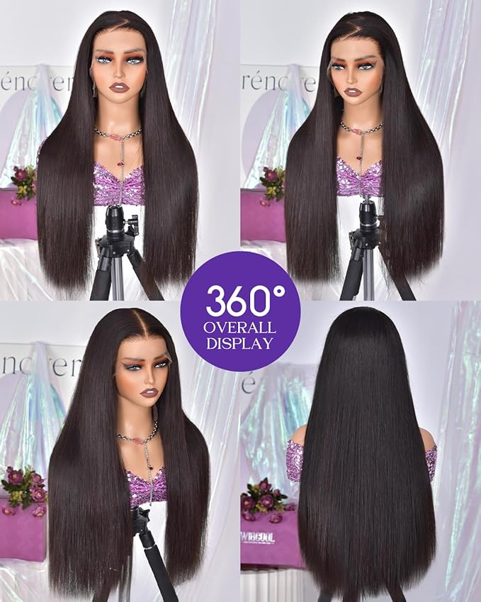 13x6 Lace Front Wigs Human Hair 180 Density Straight Transparent Lace Front Wigs Human Hair Pre Plucked Wigs for Women Glueless Wigs No Synthetic Blend Triple Lifespan 3X 20inch