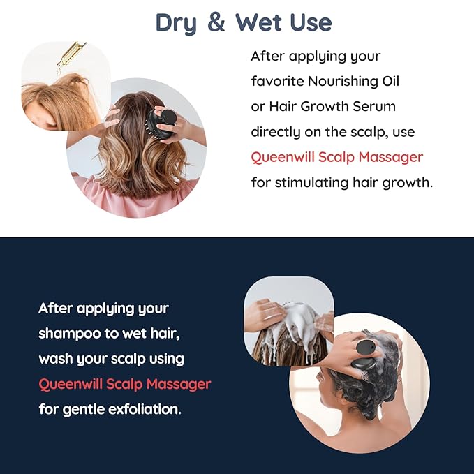 Electric Handheld Hair Massager, Cordless Hair Scalp Massager Portable Head Scratching Massager with 2 Modes Vibration Comb for Hair Growth, Deep Cleansing and Stress Relaxation