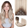 Pro2.0 Remy Clip in Extensions Real Human Hair #8/60/18 Ash Brown to Ash Blonde Mix Platinum Remy Clip in Hair Extensions Real Human Hair 18inch 120g Thick 7pcs Double Weft（#8/60/18-18inch）