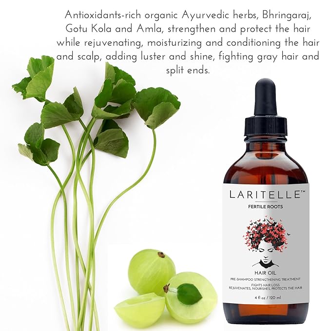 Laritelle Organic Hair Loss Treatment for Men and Women | Fortifying, Strengthening and Follicle Rejuvenating | Stops Hair Shedding, Promotes New Hair Growth | GMO-free. Vegan | 4 oz