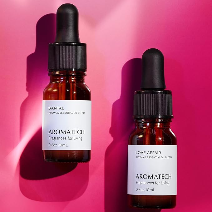 AromaTech Santal & Love Affair Set | Aroma Diffuser Essential Oils Blend of Santal Cardamom, Papyrus, Musk | Love Affair Jasmin, Saffron, Cedar, Ambergris - 10 Milliliter