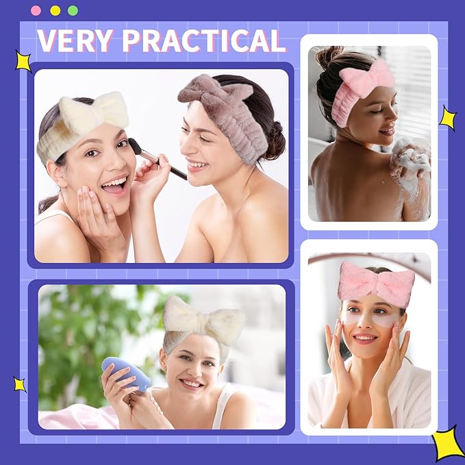 WSYUB Spa Headbands, Makeup Headbands,Bow Headband for Washing Face skincare headbands for women, Hair Bands