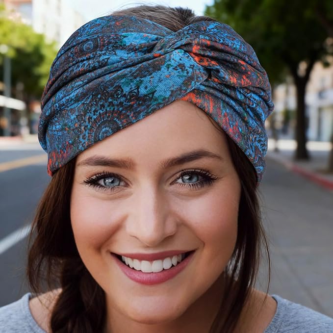 Extra Wide Headbands for Women Large Turban Headband Non Slip Boho Elastic Hairband Hair Twisted Knot Head Bands Accessories