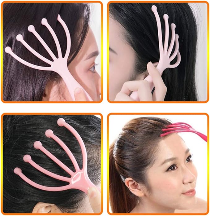Ryoma Scalp Massager, Protable Hand Held SPA Head Massager for Deep Relaxation & Stress Reduction in The Office Home SPA Father's Day and Mother's Day Gifts Pink+Blue(2-Pack)