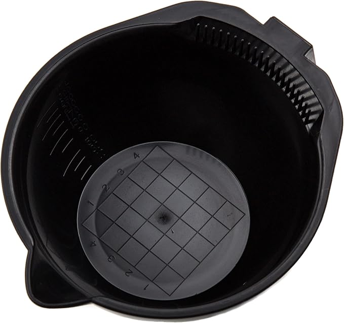 Hair Dye Bowl Set - 3 Black Hair Color Mixing Bowls with Measurements, Pour Spout, Handle & Combed Edge - Reusable Salon Hair Coloring Bowls for Professional or Home Use