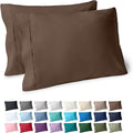 Bare Home Microfiber Pillow Cases - Standard/Queen Size Set of 2 - Cooling Pillowcases - Double Brushed - Cocoa Pillowcases 2 Pack - Easy Care (Standard Pillowcase Set of 2, Cocoa)