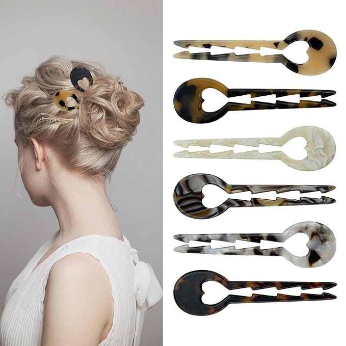 Small Hair Pins, French Hair Sticks for Fine Hair, Dark Tortoise Pattern, Fine Hair Accessories，