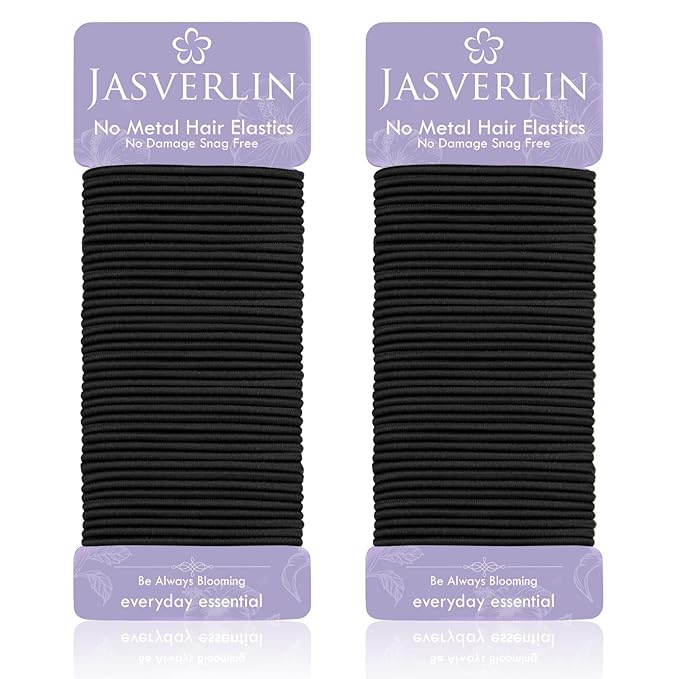 Small Hair Elastics, Black Hair Ties Ponytail Holder Fine Thin Medium Hair No Pull Long Lasting Braid Hair Styling Rubber Bands for Women 8-14 Girl Men 2mm 80 Pieces (Black)