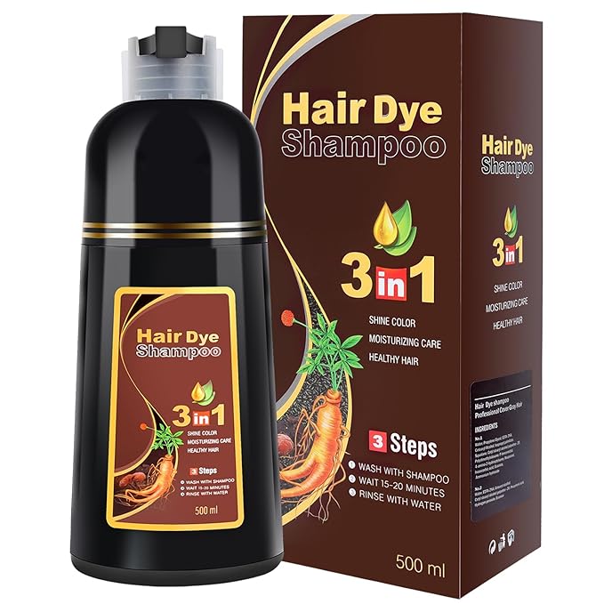 cosmpro Brown Hair Dye Shampoo for Gray Hair Coverage Hair Color Shampoo Herbal Hair Dye Shampoo 3 in 1 for Men and Women, Instant Color Shampoo Hair Shampoo Champu Con Tinte Para Canas (Brown)