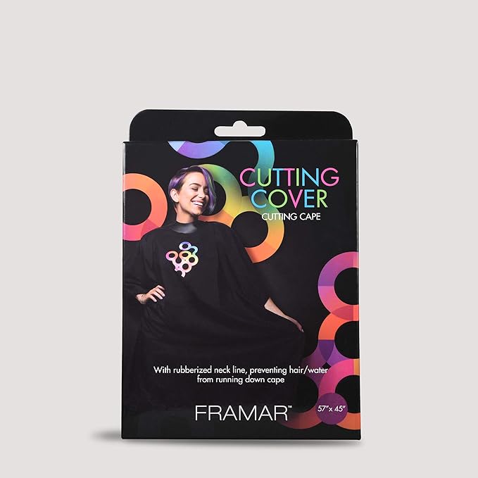 FRAMAR Professional Hair Cutting Cape – Hair Cutting Capes For Adults, Salon Cape For Hair Cutting, Capa De Peluqueria Professional, Barber Capes, Haircutting Capes For Adults – Rubberized Collar
