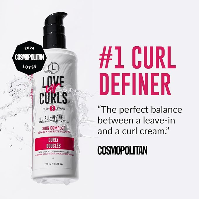 Love Ur Curls - Shampoo & Conditioner Set with All in One Curl Cream Styler for Curly Hair, 3 Step System for Repair and Moisturizing