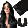 Youngsmile Injection Tape in Hair Extensions Human Hair, #1B Natural Black Invisible Tape in Injected Hair Extensions, 20pcs 45g, 20 Inch Injected Tape Ins Straight Extensiones De Cabello (#1B,20'')