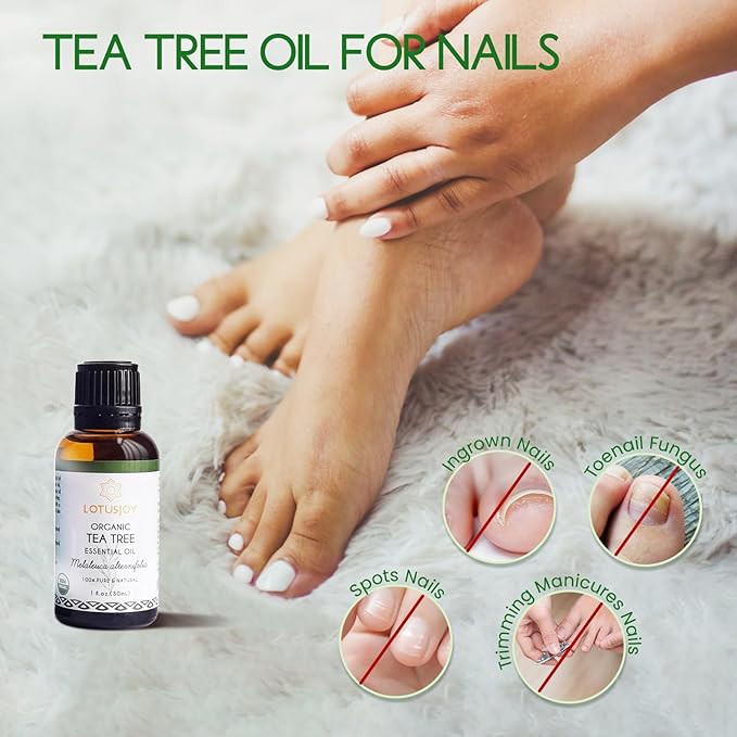 Organic Tea Tree Oil for Skin, Hair, Face, Scalp, Nails, 100% Pure Australian Tea Tree Essential Oil for Room Linen Spray, Diffuser -1 Oz