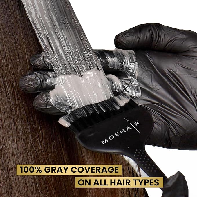 MOEHAIR Hair Coloring Kit | 9N Permanent Hair Color (Very Light Blonde), 20 Volume Developer 6%, Coloring Brush, Gloves & Mixing Bowl | Keratin Infused Color | Gray Coverage | Adds Shines & Softness