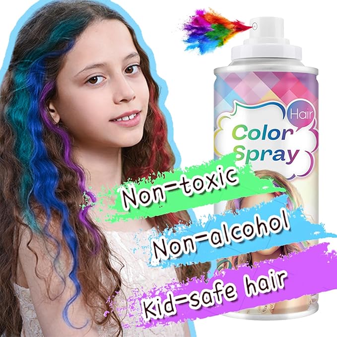 Temporary Hair Color Spray, Fired Red Hair Dye Pomades for Kids and Women-Perfect for Cosplay, Christmas, and Halloween Parties, Natural Washable Quick-Drying, One-Time Use in one wash (Red, 120ml)