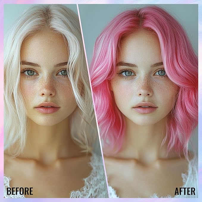 Temporary Pink Hair Color Spray – 1-Day Washable Hair Color for Women Kids Men, Fun Hair Spray for Halloween, Cosplay, Costumes, Parties, Festivals, Crazy Hair Day, DIY Hair Looks