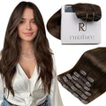 RUNATURE Clip in Hair Extensions Real Human Hair Thick 14 Inch 120g 7pcs Brown Clip in Hair Extensions for Women Straight Remy Hair Extension Clip Ins