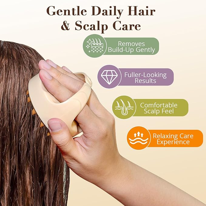 Organic Rosemary & Castor Hair Growth Oil + Scalp Massager Set, Hair & Scalp Care Oil, Lightweight Moisturizing Formula for for Dry, Damaged & Split End 1pc