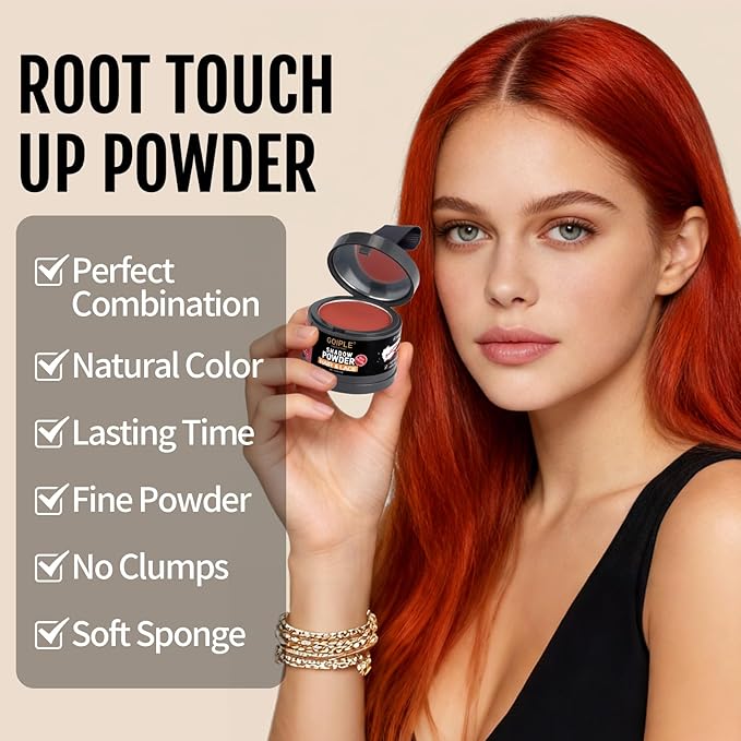 Root Cover Up Powder for Women - Hairline, Bald Spots, Eyebrows, Beard Line Touch Up - Light Blonde Hair Fibers for Thinning Hair Shadow, 2 Pack (Red Brown)