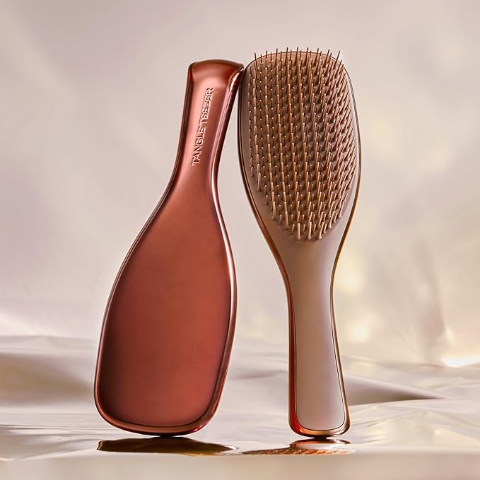 Tangle Teezer Chrome Ultimate Detangler Brush for Wet & Dry Hair, Eliminates Knots & Reduces Breakage for Straight to Curly Hair Types, Chocolate Bronze