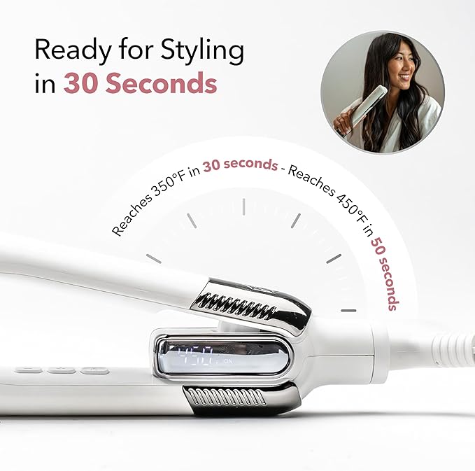 SRILabs StyleQ Flat Iron Hair Straightener Styler - GraphFlow Techonology, Negative Ions, Infrared Light Therapy, 12 Heat Settings for Straight, Smooth, Waves and Curls: All Hair Types