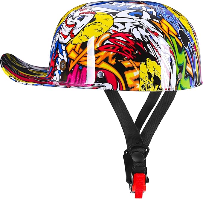 Baseball Style Cap Retro Motorcycle Helmet Unisex-Adult - DOT Approved