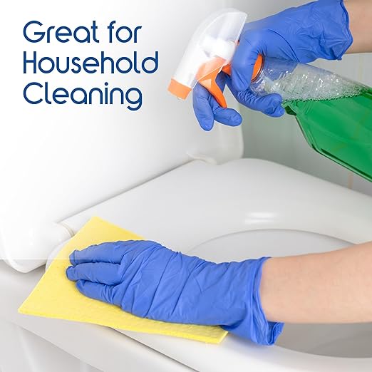 Inspire Black Nitrile Disposable Gloves | 4.5 Nitrile Safety Medical Exam Cooking Cleaning Disposable Black Gloves (Blue - Box of 100, Medium)