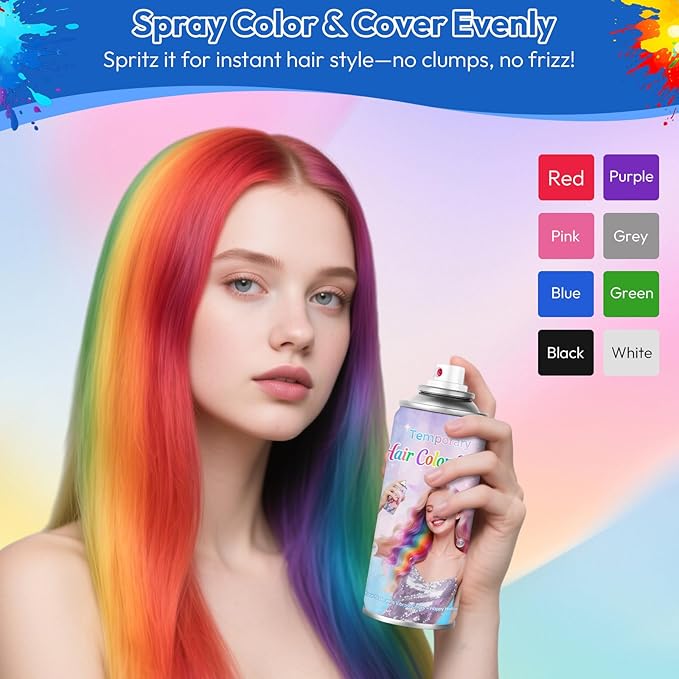 Blue Temporary Hair Color Spray - Washable & Non-Sticky Hair Dye for Halloween, Cosplay, Parties-Safe for Kids, Women & Men - Quick-Drying & Easy to Wash Out(120ml)