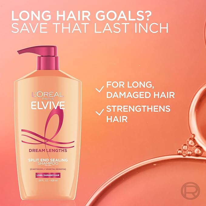 L'Oreal Paris Elvive Dream Lengths Shampoo and Conditioner Kit, Paraben Free, 1 kit