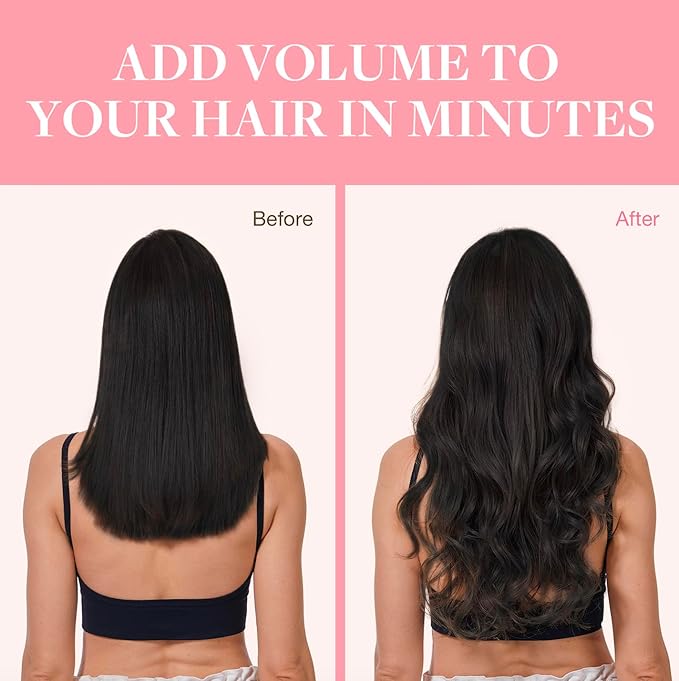 GOO GOO Clip in Hair Extensions Real Human Hair, Remy Human Hair Extensions Clip ins for Women, Natural Human Hair, 20inch 80g 2Pcs, #1B Natural Black