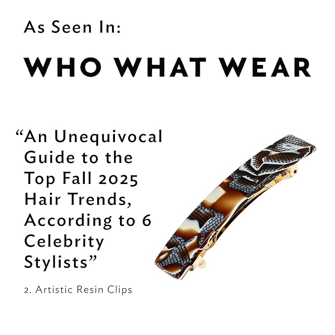 White Hair Barrette for Thin Hair, Classic Rectangle French Barrette for Women, Lightweight and Comfortable, Strong Hold, Alba Ivory | France Luxe