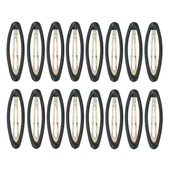 16 Pieces Hair Clips for Thick Hair 2.8 Inch Oval Shape Black XL Hair Clips for Women Metal Snap Non-Slip Hair Grips Hair Accessories