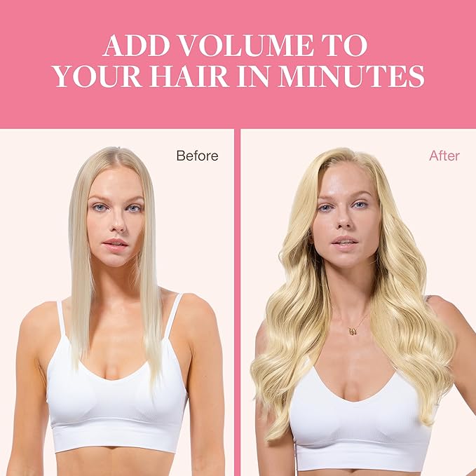 GOO GOO Clip in Hair Extensions Real Human Hair, Remy Human Hair Extensions Clip ins for Women, Natural Human Hair, 20inch 150g 7Pcs, 613R Bleach Blonde