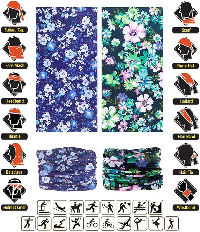 Headband Neck Gaiter Head Wrap Headwear Face Mask Magic Scarf Bandana for Men and Women