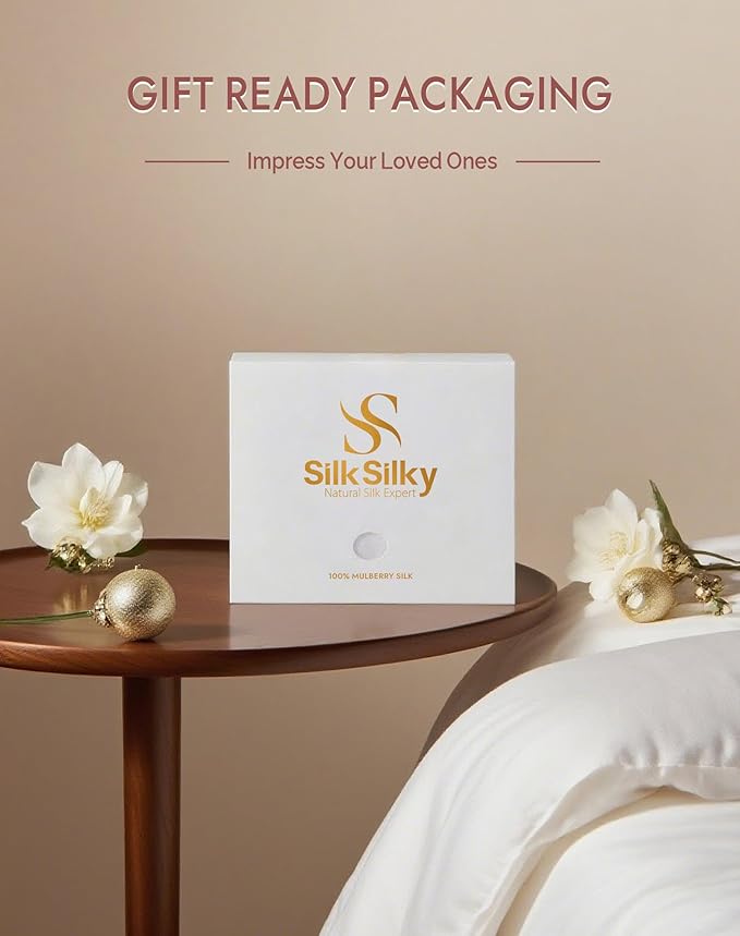 SilkSilky 100% Mulberry Silk Pillowcase - Pure 22 Momme High-Grade 6A Fibers for Hair & Skin, Envelope Closure, Natural, Organic, Breathable & Cooling Pillow Case (Standard, Pink)
