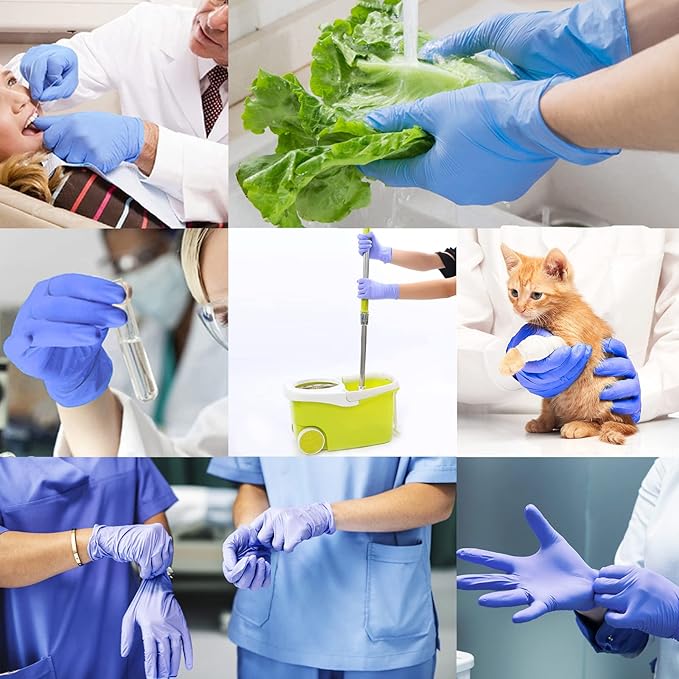 Nitrile Food Safe Disposable Exam Gloves Latex Free Powder Free Non-Sterile Cooking Cleaning 3 Mil