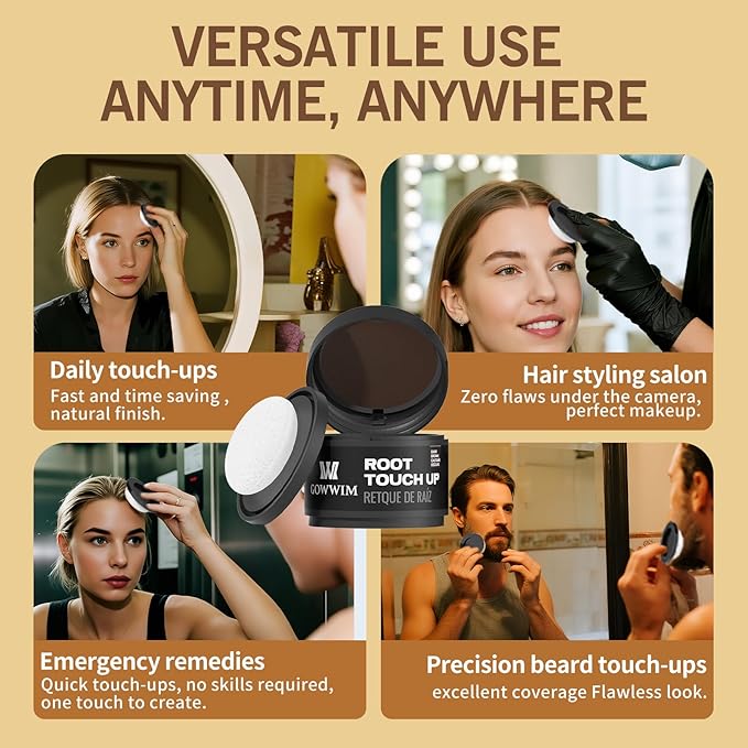Hairline Powder (Red-Brown Bright) - Instantly Cover Gray Hair with Color Shadow, Touch-Up for Thin Hair 4g