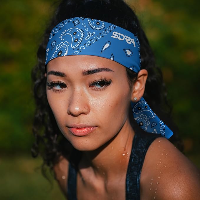 Suddora Paisley Print Bandana Headband, Multi-sport Boho Style Bandana, Non-slip Fabric, Unisex Head Accessory for Bikers
