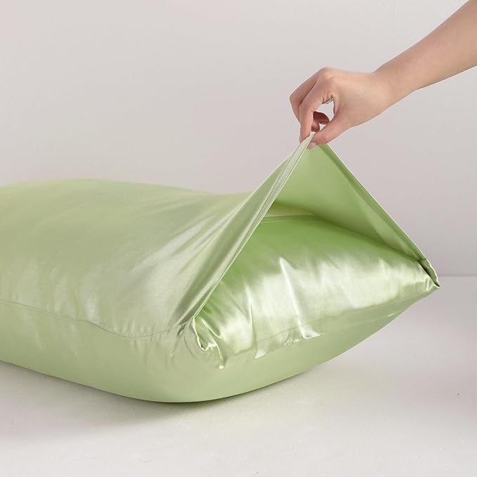 NTBAY Satin Body Pillowcase for Hair and Skin, Luxurious and Silky Pillow case with Envelope Closure, 20x54 Inches, Sage Green