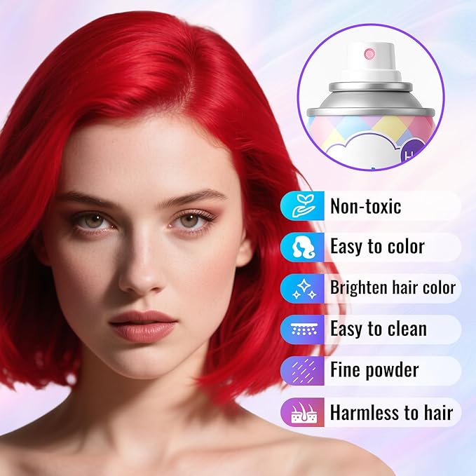 Temporary Green Hair Color Spray – 1-Day Washable Hair Color for Women Kids Men, Bright Hair Spray for Halloween, Cosplay, Costumes, Parties, Festivals, Crazy Hair Day, DIY Hair Looks