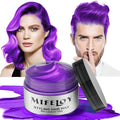 Purple Temporary Hair Color Wax, Instant Natural Hairstyle Cream Dye, Washable Styling Pomadesfor Men Girls Women Youth, Disposable Violet Coloring Mud for Party Cosplay DIY Halloween，