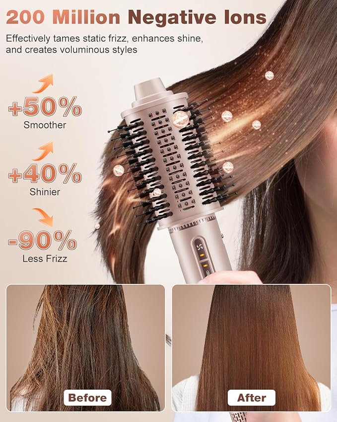 7MAGIC 7 in 1 Hair Styler & Hair Dryer Brush, 110,000 RPM High-Speed Blow Dryer with Negative Ions for Frizz-Free Styling Fast Drying Curling Volumizing Straightening, Hot Air Styler with Travel Case