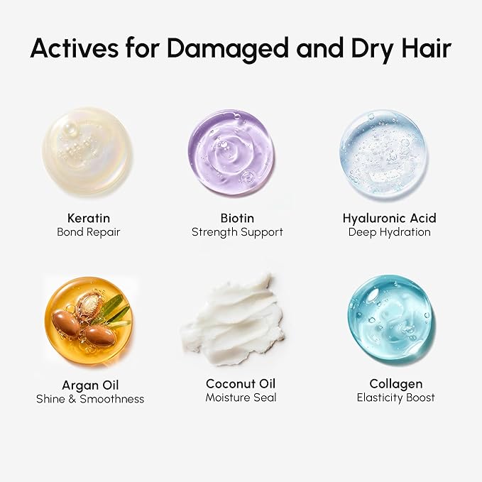 MAREE Deep Conditioning Leave-In Hair Mask for Damaged Hair – Keratin Hair Treatment with Biotin, Natural Oils & Vitamins – Leave-In Conditioner for Repair and Hydration – Mascarilla Para Cabello