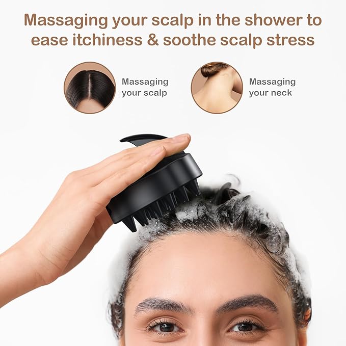Electric Hair Scalp Massage Brush with Soft Silicone Bristles,3-Level Vibration,IPX6 Waterproof for Hair Growth & Dandruff Removal, Scalp Exfoliator(Purple)