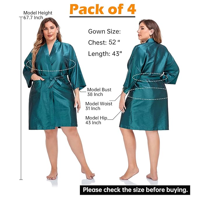 PERFEHAIR Salon Client Gown Cape, Pack of 4, Hairdressing Robes Smock for Hair Stylist to Hair Cutting, Hair Coloring, Makeup-Blue
