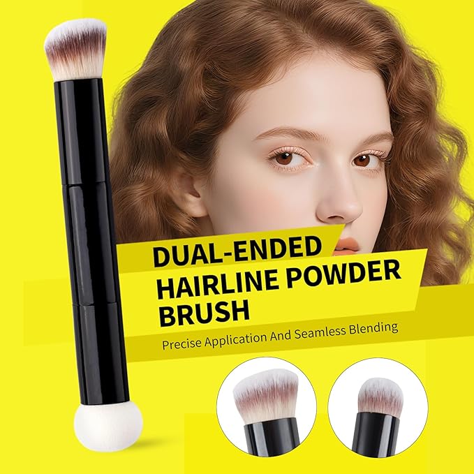 Gowwim Root Touch up Powder, Instantly Gray Hair Cover up Hairline Powder for Women & Men Waterproof and Sweatproof Root Cover Up Long-Lasting for Thinning & Loss Hair (Black6, 10G+1)